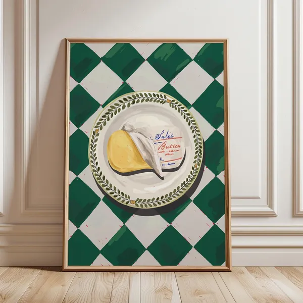 Butter Print Trendy Kitchen Art Print, Cottage Decor