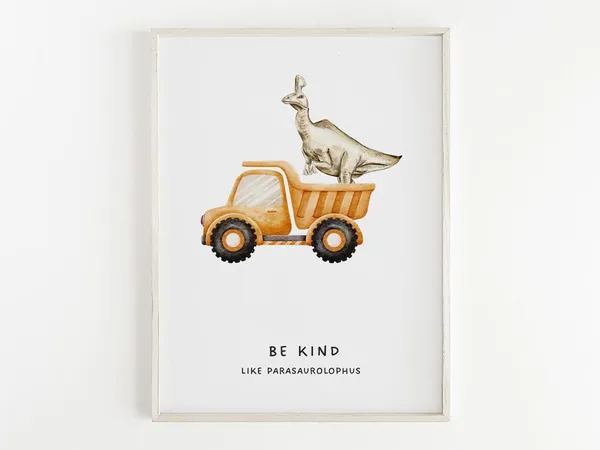 Dinosaur Parasaurolophus Nursery Art Print