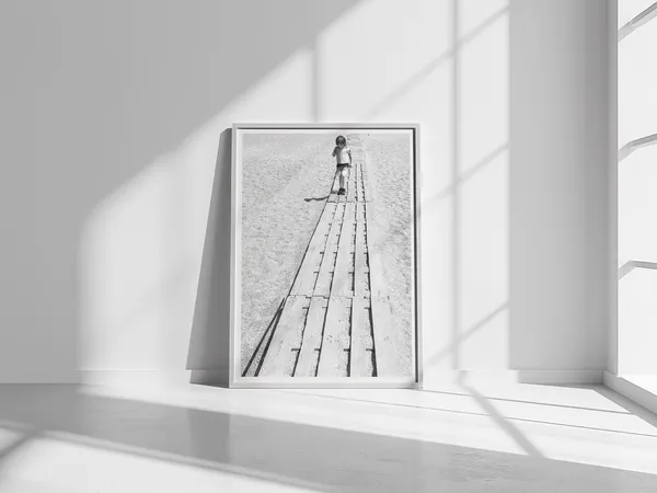 Child Walking On The Beach Coastal Photo Print