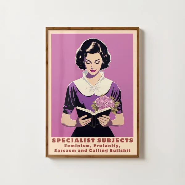 Feminist Rights Retro Poster, Funny Empowerment