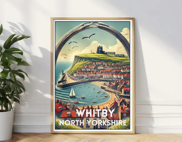 Whitby North Yorkshire Vintage Travel Poster Print