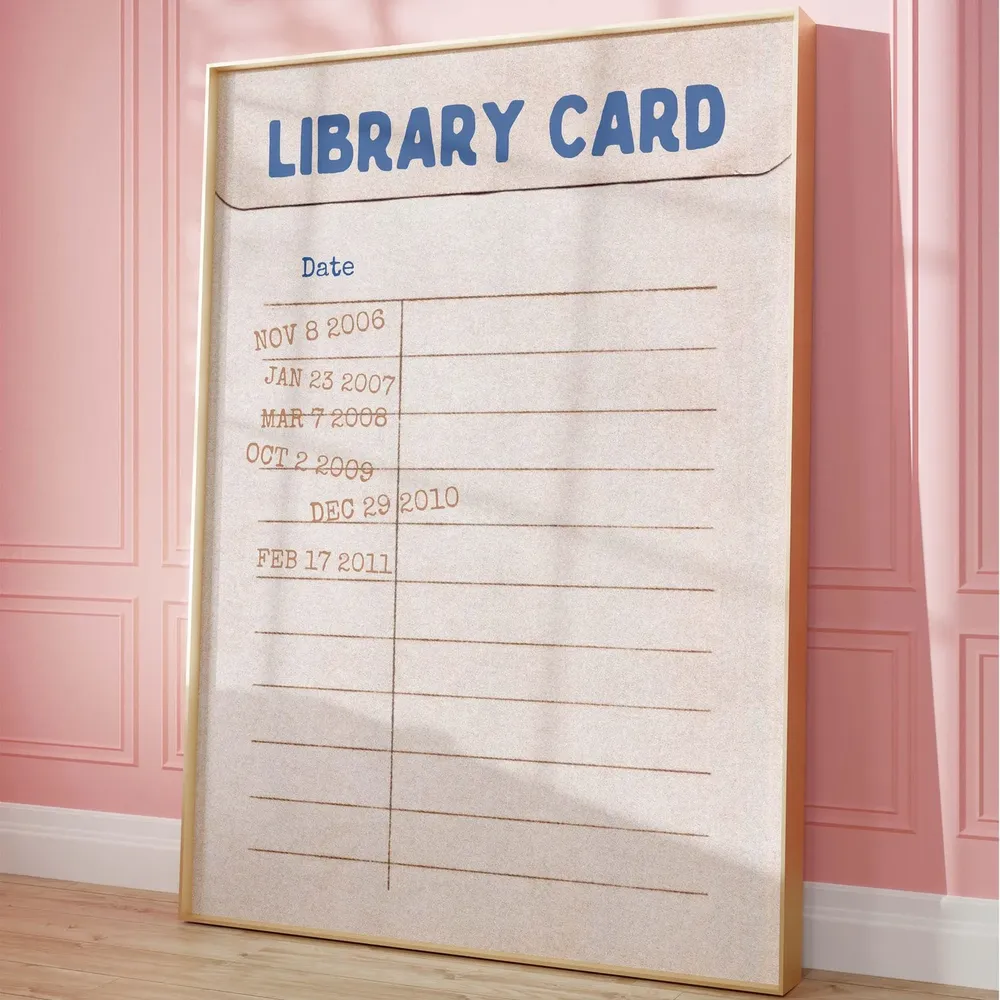 Bookish Library Card Art Print, Reading Nook Decor - Image 4