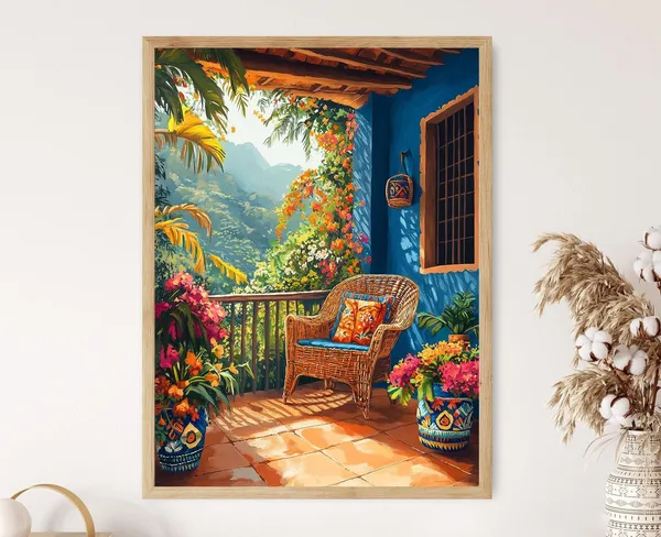 Colombian Patio Flores Y Wayuu Travel Poster