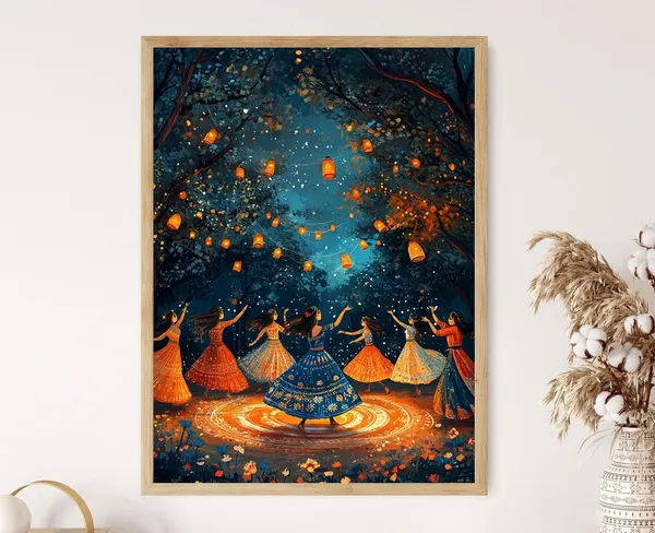 Gujarati Garba Dance Folklore Art Print