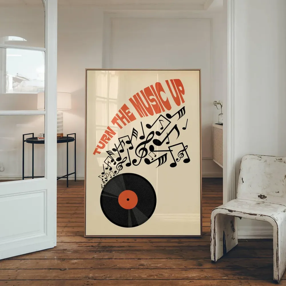 Retro Music Vinyl Record Poster, Room Decor Note Print - Image 3