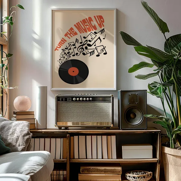 Retro Music Vinyl Record Poster, Room Decor Note Print