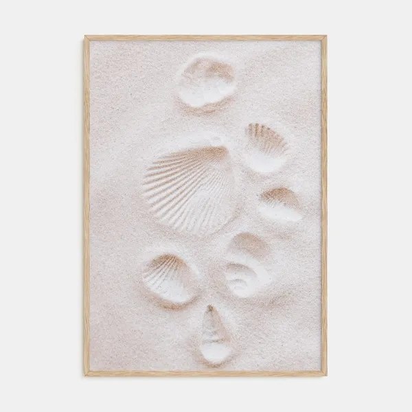 Sand With Seashell Footprints, Coastal Art Print