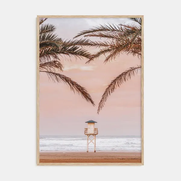 Lifeguard Stand Coastal Photography Poster, Nautical Decor