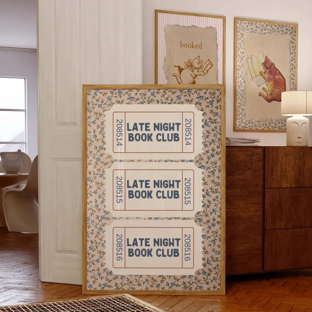 Vintage Book Club Poster, Reading Nook Decor - Image 5