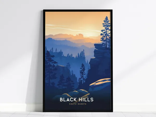 Black Hills South Dakota Minimalist Mountain Art Print