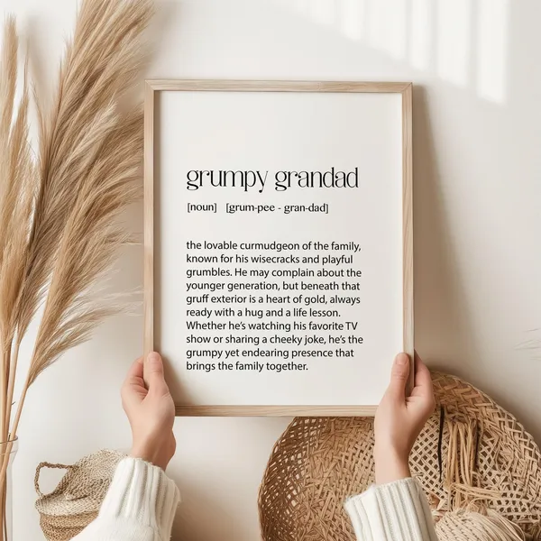 Grumpy Grandad Funny Grandpa Humorous Art Print