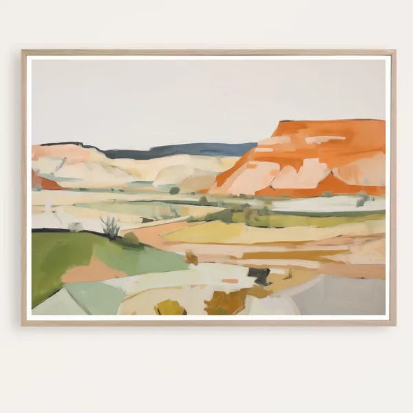 Desert Landscape Painting, Southwestern Mountain Art Print
