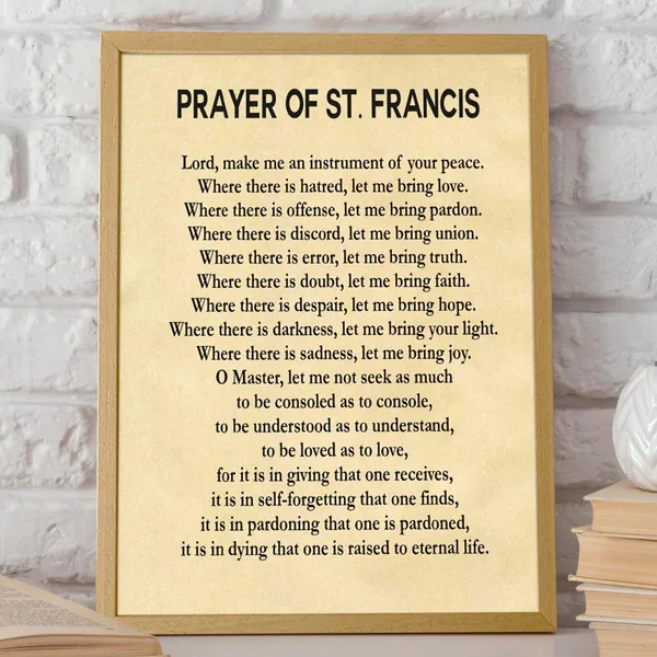 Prayer of St Francis Christian Scripture Art Print