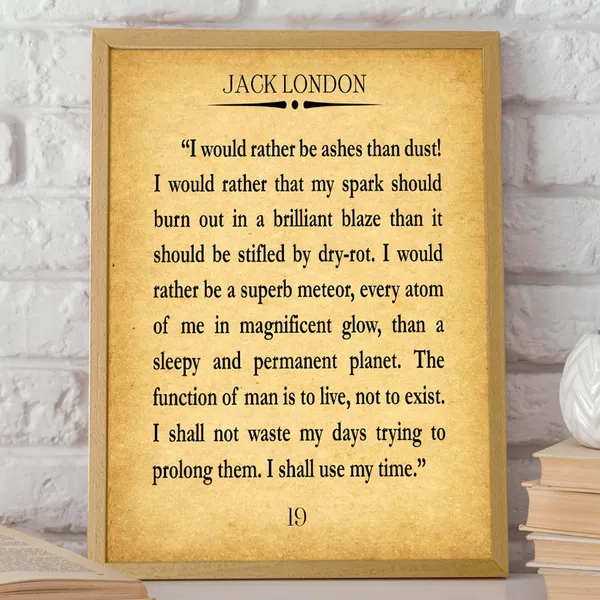 Jack London Adventure Quote, Travel Poster
