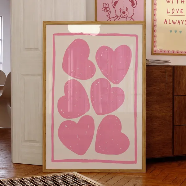 Coquette Heart Pink Minimalist Art Print