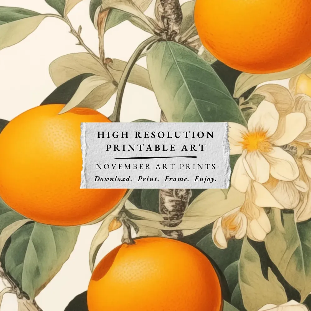 Vintage Oranges Print, Retro Orange Grove Art Print - Image 3