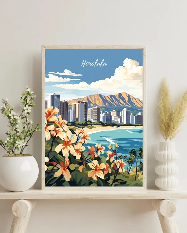 Honolulu - Vintage Travel Poster