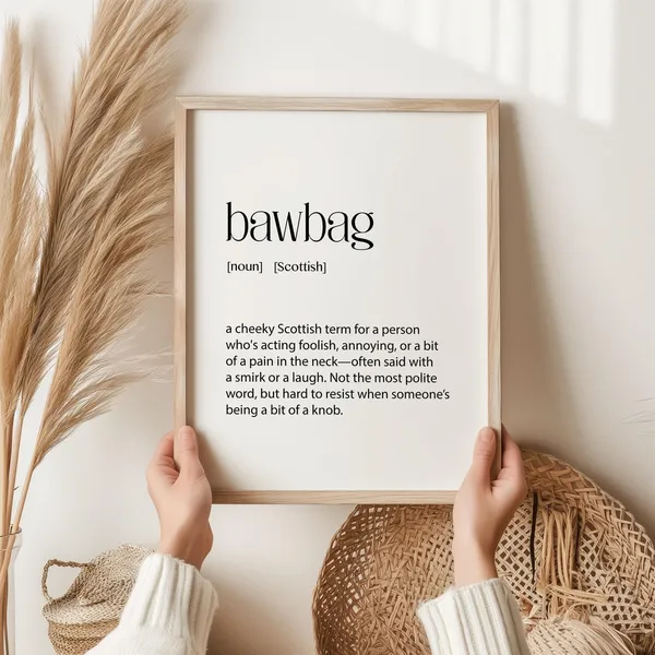 Bawbag Definition Print, Scottish Slang Humor