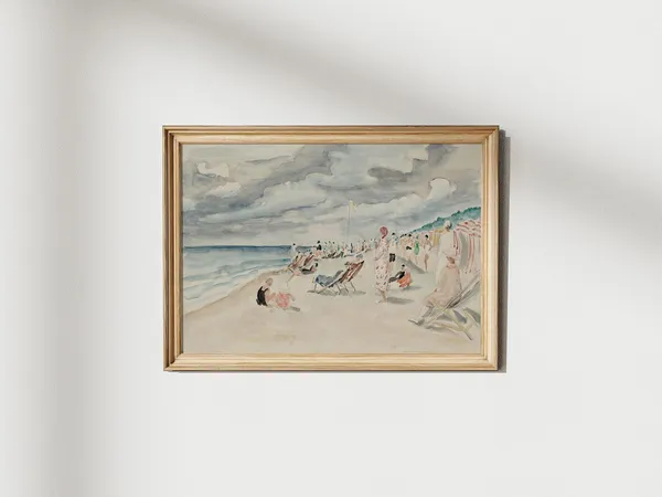 Seaside Serenity Coastal Beach Landscape Art Print