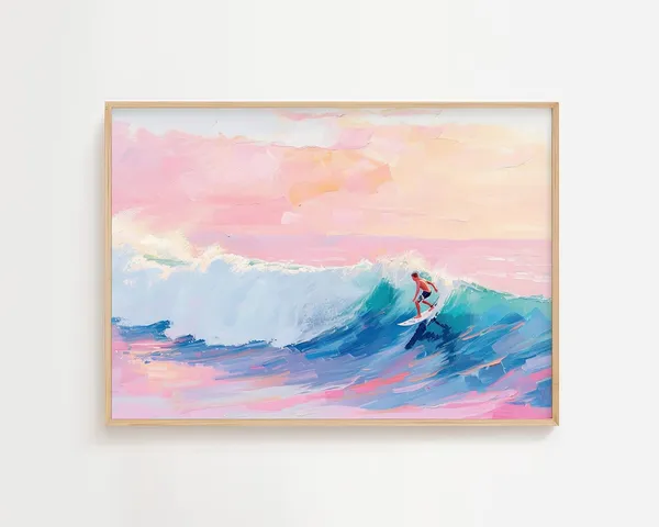 Surfing Paradise Pastel Watercolor Surf Travel Poster