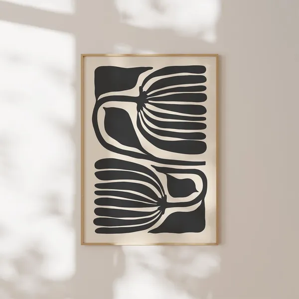 Abstract Scandinavian Flower Art Print, Nordic Decor