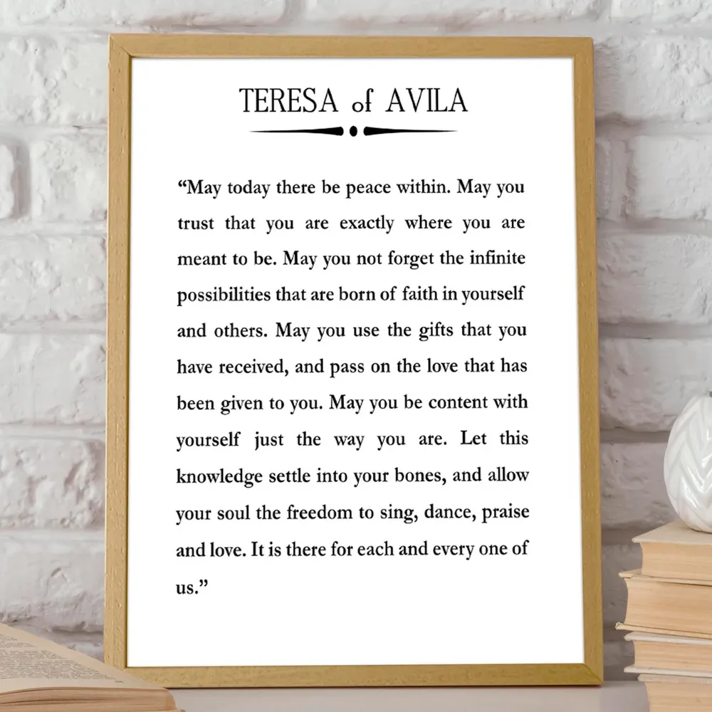 Teresa of Avila May Today Catholic Quote Art Print
