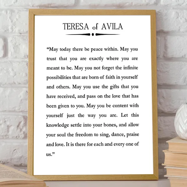 Teresa of Avila May Today Catholic Quote Art Print
