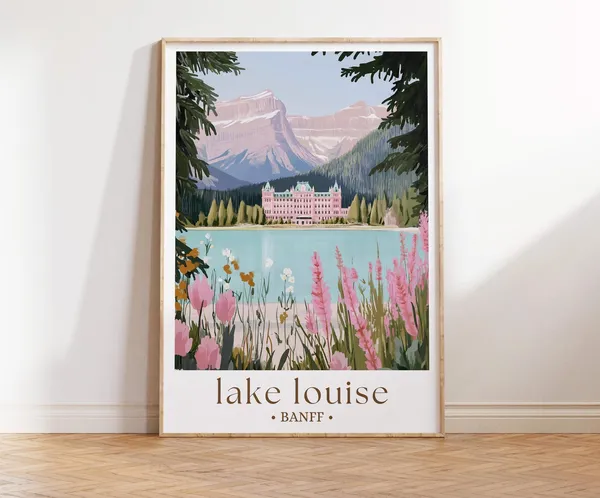 Lake Louise Banff Travel Poster, Canadian Rockies