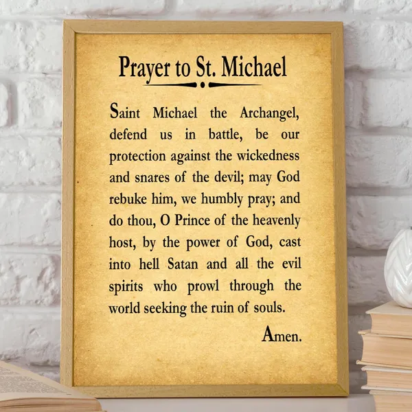 Prayer To St Michael The Archangel, Art Print