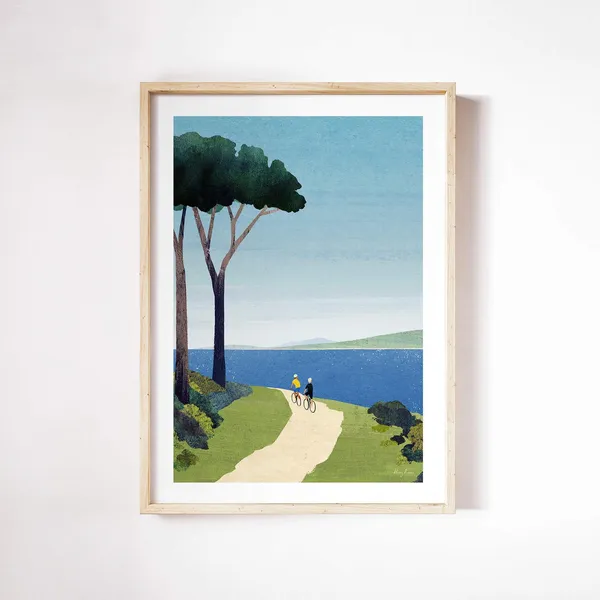 Henry Rivers Coastal Bike Ride Cycling Travel Poster