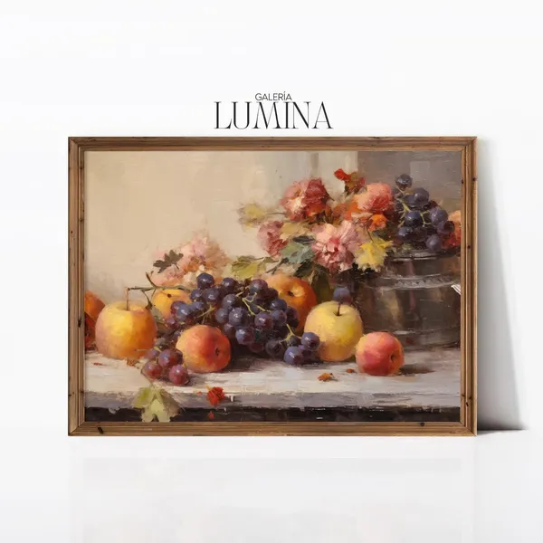 Antique Fruits Still Life, Vintage Kitchen Art Print