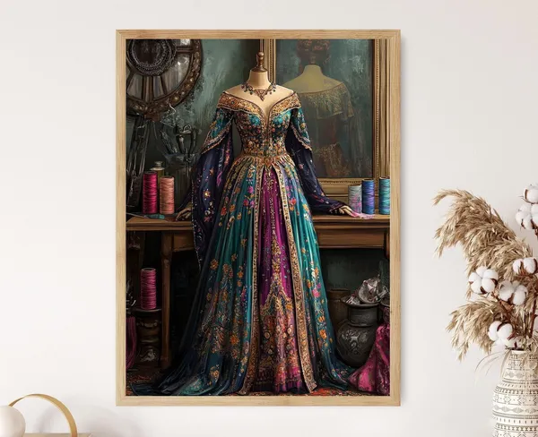 Kurdish Dress Poster Print, Tailors Mannequin Display