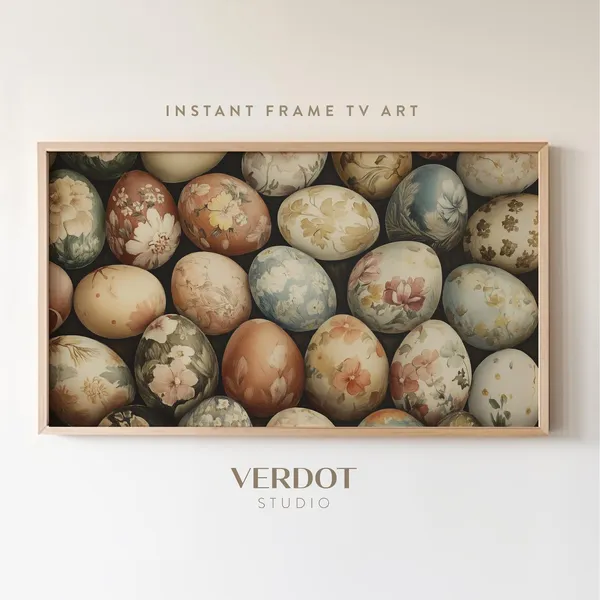 Vintage Spring Easter Egg Floral Art Print
