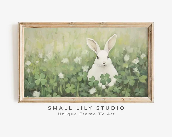 Bunny In Shamrocks Easter Rabbit Art Print