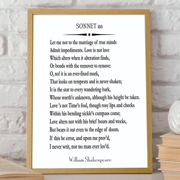 Sonnet 116 by William Shakespeare, Poetry Art Print