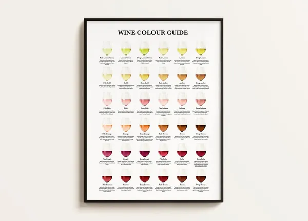Wine Color Guide Chart, Sommelier Study Poster