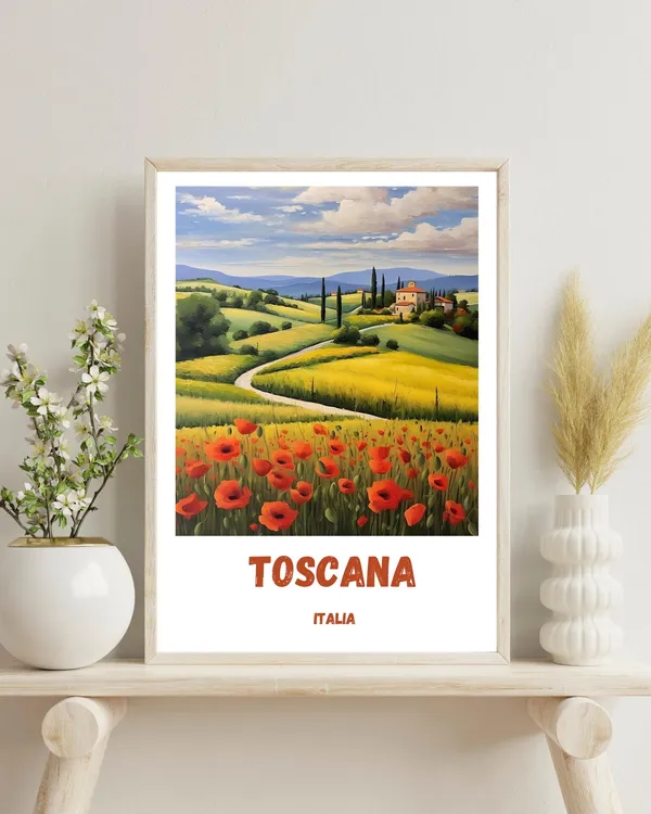Tuscany Travel Poster, Italy Wall Art