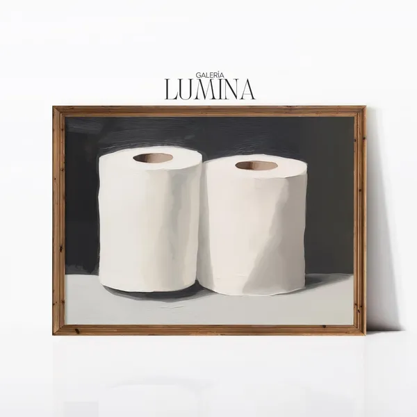 Toilet Paper Rolls Minimalist Bathroom Wall Art Print