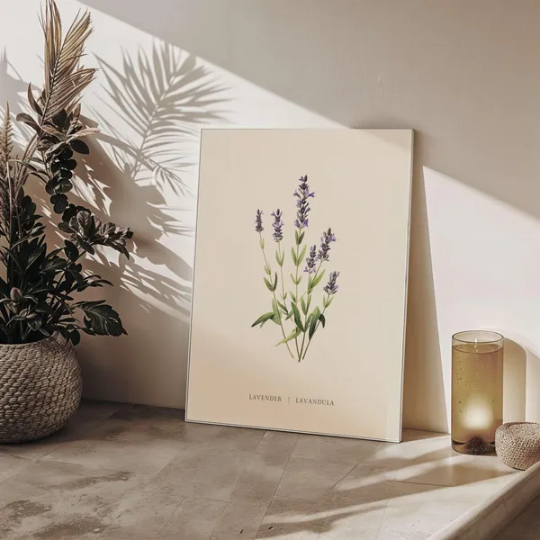 Lavender Botanical Art Print, Vintage Inspired Decor
