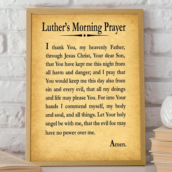 Morning Prayer Inspirational Art Print, Martin Luther