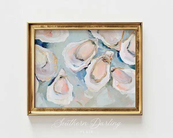 Oyster Shell Coastal Art Print, Grandmillennial