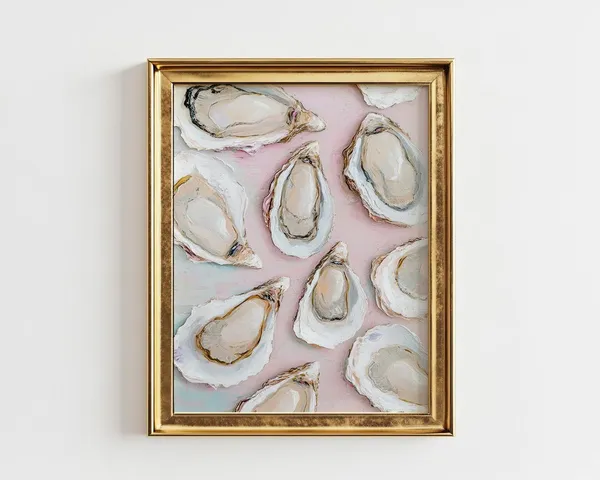 Pastel Pink Oyster Shell, Coastal Grandmillennial Art Print