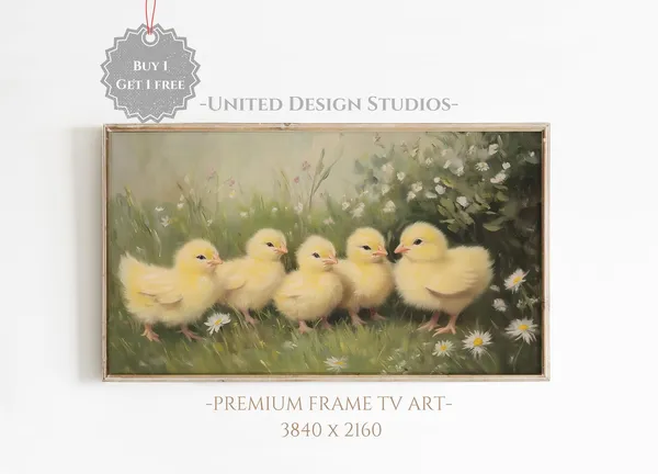 Easter Chicks Farmhouse Spring Art Print