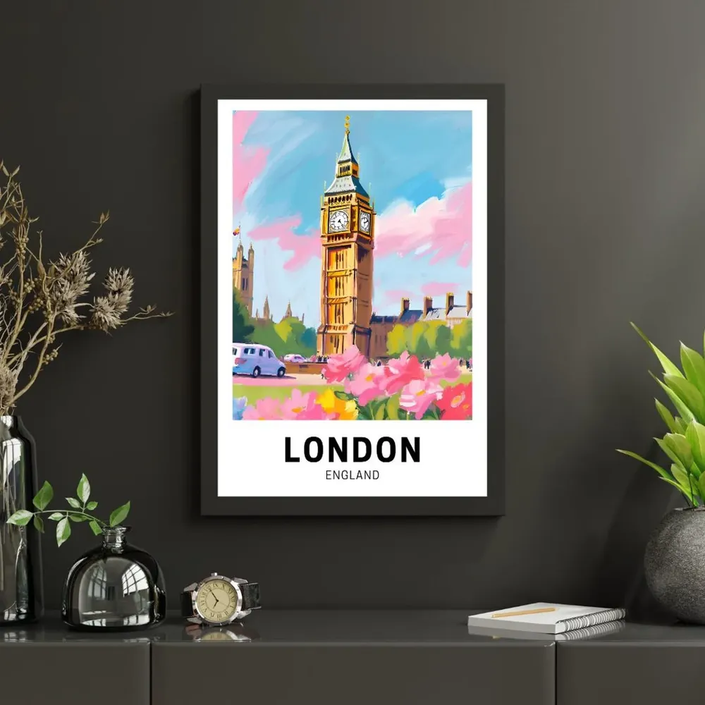 London England Travel Poster, Illustration