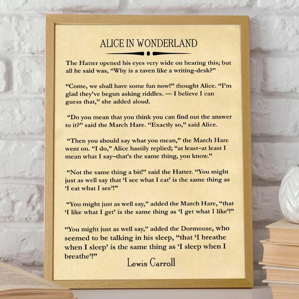 Alice In Wonderland Quote, Lewis Carroll Poster Print