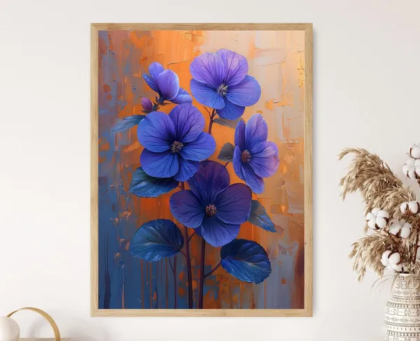 Lush African Violet Print, Vibrant Purple Floral Art