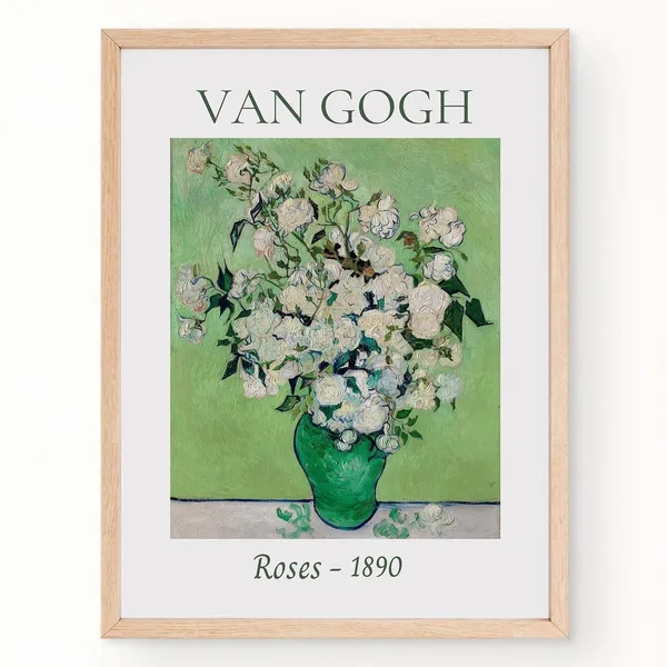 Van Gogh Roses Vintage Botanical Art Print