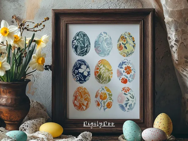 Colorful Easter Egg Print, Spring Nursery Decor