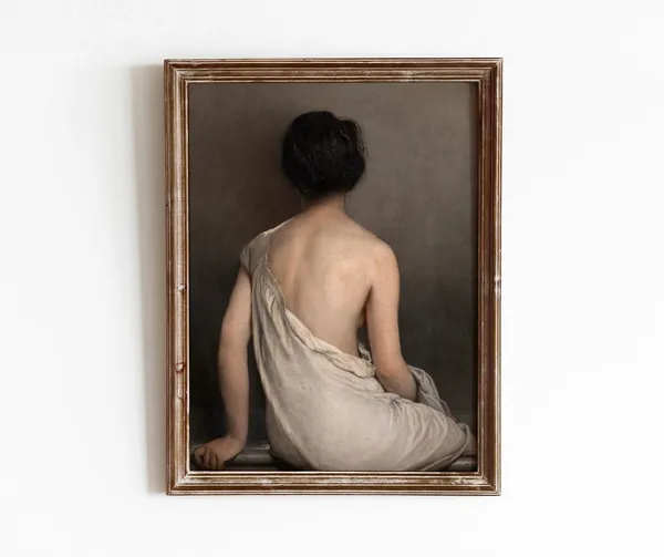At The Bath Vintage Woman Portrait Art Print