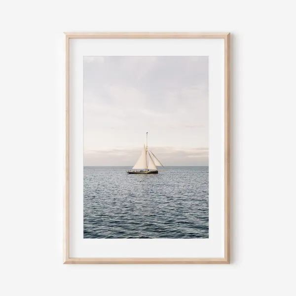 Nantucket Sailboat Photo Print, Coastal Wall Art